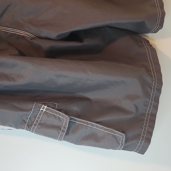 Kanu Surf Board Shorts Gray Swim Beach Cargo Pockets Lined Drawstring Men's L - Picture 6 of 10